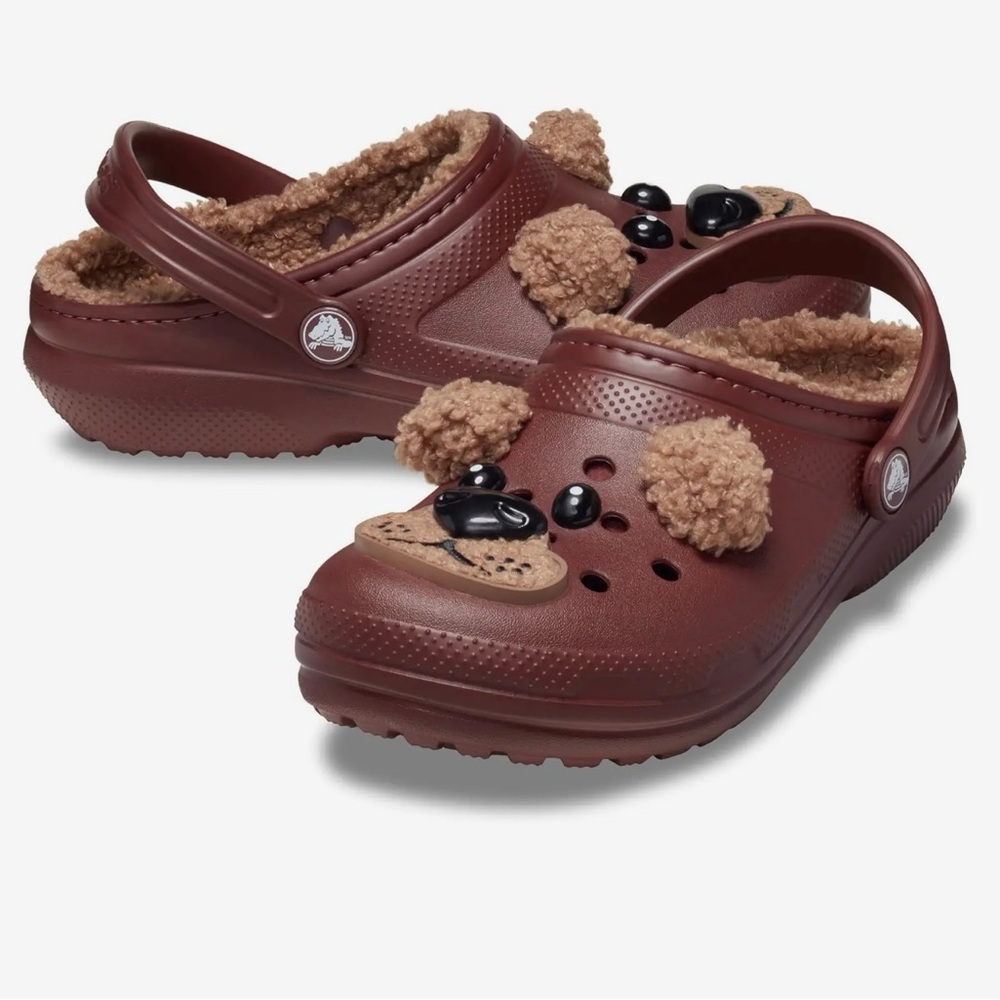 CROCS Brown Sneakers with Ventilation and Fuzzy Lining